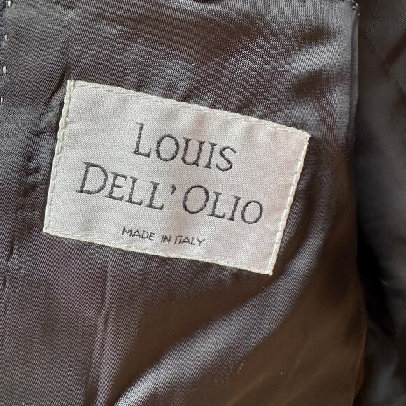 Louis Dell’Olio Men’s Blazer 42R Made in Italy 100% Wool Black Pinstripe - Picture 2 of 8